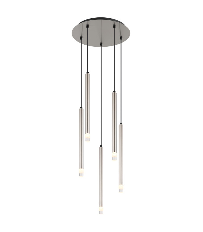 Ryan Cluster Pendant Ceiling Light Nickel Matt 5x G9-1