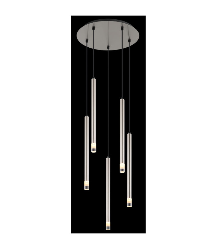 Ryan Cluster Pendant Ceiling Light Nickel Matt 5x G9-3