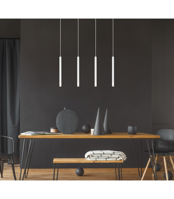 Ryan Bar Pendant Ceiling Light White Matt 4x G9-6