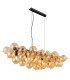 Udo Bar Pendant Ceiling Light Matt Black Balls Amber Glass Shade 6x E14-1