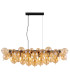 Udo Bar Pendant Ceiling Light Matt Black Balls Amber Glass Shade 6x E14-3