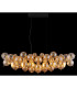 Udo Bar Pendant Ceiling Light Matt Black Balls Amber Glass Shade 6x E14-5