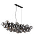 Udo Bar Pendant Ceiling Light Matt Black Balls Smoke Glass Shade 6x E14-2
