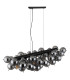 Udo Bar Pendant Ceiling Light Matt Black Balls Smoke Glass Shade 6x E14-6
