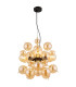 Udo Globe Pendant Ceiling Light Matt Black Balls Amber Glass Shade 4x E27-1