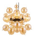 Udo Globe Pendant Ceiling Light Matt Black Balls Amber Glass Shade 4x E27-3