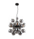 Udo Globe Pendant Ceiling Light Matt Black Balls Smoke Glass Shade 4x E27-2