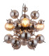 Udo Globe Pendant Ceiling Light Matt Black Balls Smoke Glass Shade 4x E27-3