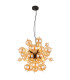 Udo Globe Pendant Ceiling Light Matt Black Balls Amber Glass Shade 6x E14-1