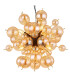 Udo Globe Pendant Ceiling Light Matt Black Balls Amber Glass Shade 6x E14-3