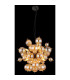 Udo Globe Pendant Ceiling Light Matt Black Balls Amber Glass Shade 6x E14-4