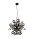 Udo Globe Pendant Ceiling Light Matt Black Balls Smoke Glass Shade 6x E14-2