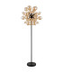 Udo Multi Arm Floor Lamp Matt Black Balls Amber Glass Shade 6x E14-2