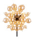 Udo Multi Arm Floor Lamp Matt Black Balls Amber Glass Shade 6x E14-3