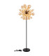 Udo Multi Arm Floor Lamp Matt Black Balls Amber Glass Shade 6x E14-5