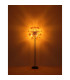 Udo Multi Arm Floor Lamp Matt Black Balls Amber Glass Shade 6x E14-6
