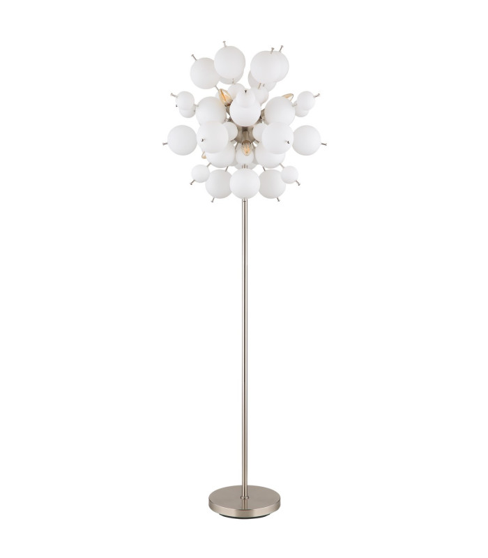 Udo Multi Arm Floor Lamp Nickel Matt Balls Opal Glass Shade 6x E14-2