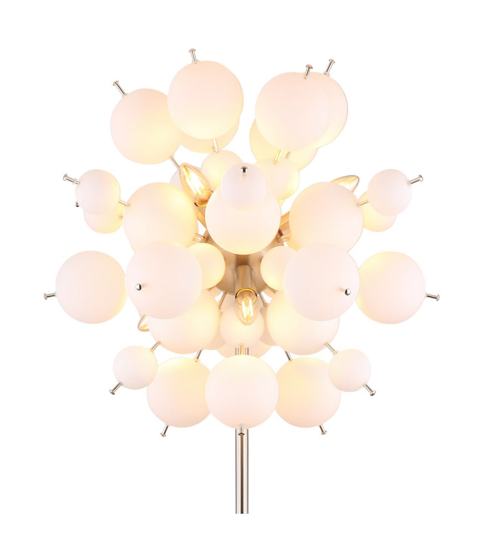 Udo Multi Arm Floor Lamp Nickel Matt Balls Opal Glass Shade 6x E14-3