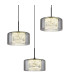 Fogsy Cluster Pendant Ceiling Light Matt Black Smoke Glass Shade 3x LED 4000K-3