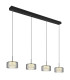Fogsy Bar Pendant Ceiling Light Matt Black Smoke Glass Shade 4x LED 4000K-1
