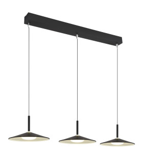 Lampone Bar Pendant Ceiling Light Matt Black 3x LED 4000K-1