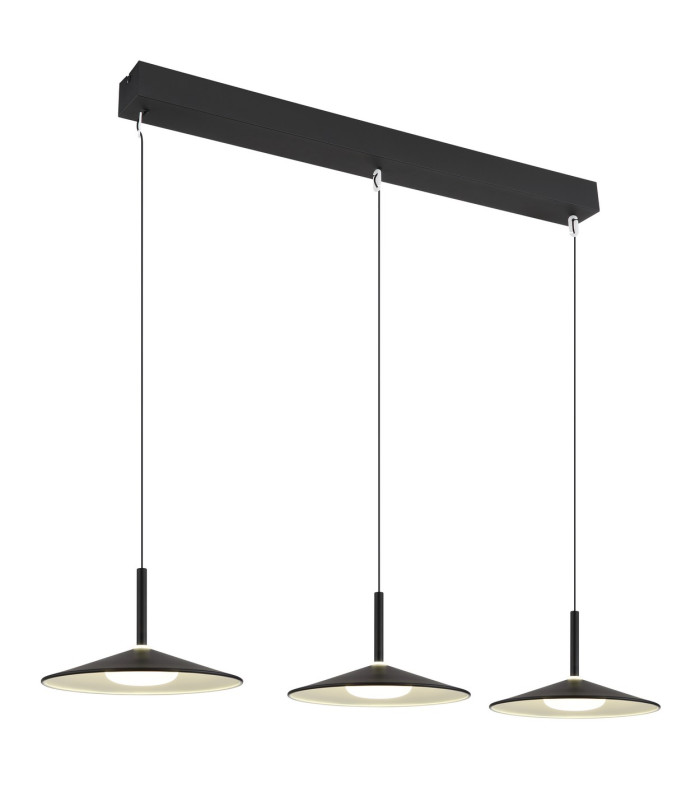 Lampone Bar Pendant Ceiling Light Matt Black 3x LED 4000K-1