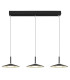 Lampone Bar Pendant Ceiling Light Matt Black 3x LED 4000K-3