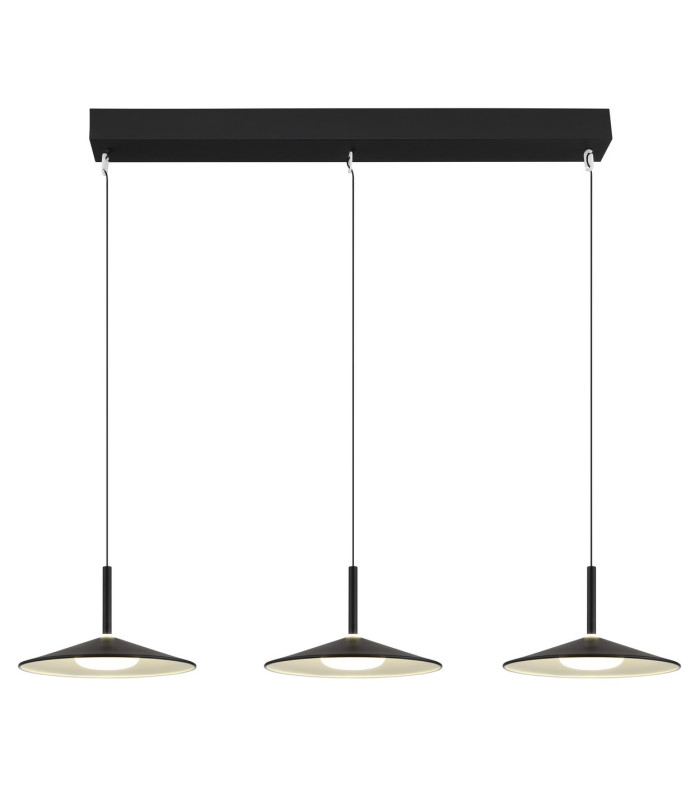 Lampone Bar Pendant Ceiling Light Matt Black 3x LED 4000K-3