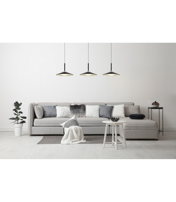 Lampone Bar Pendant Ceiling Light Matt Black 3x LED 4000K-5