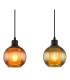 Zumba Bar Pendant Ceiling Light Matt Black Balls Glass Shade 4x E27-4