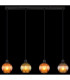 Zumba Bar Pendant Ceiling Light Matt Black Balls Glass Shade 4x E27-6