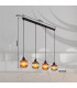 Zumba Bar Pendant Ceiling Light Matt Black Balls Glass Shade 4x E27-8