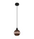 Zumba Dome Pendant Ceiling Light Matt Black Ball Bronze Glass Shade 1x E27-2