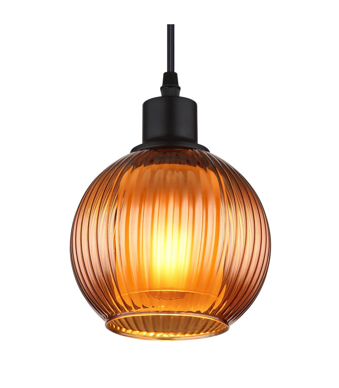Zumba Dome Pendant Ceiling Light Matt Black Ball Bronze Glass Shade 1x E27-3