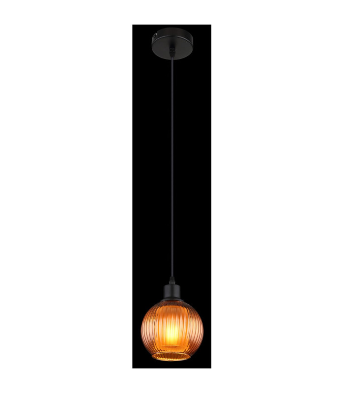 Zumba Dome Pendant Ceiling Light Matt Black Ball Bronze Glass Shade 1x E27-4