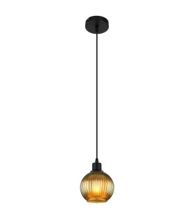 Zumba Dome Pendant Ceiling Light Matt Black Ball Green Glass Shade 1x E27-1