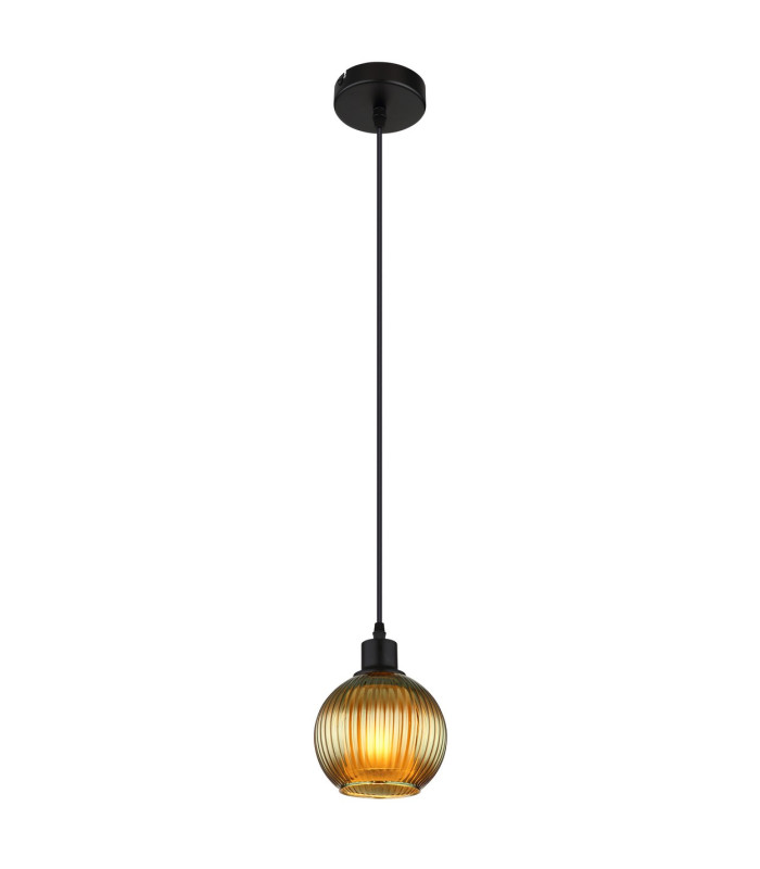 Zumba Dome Pendant Ceiling Light Matt Black Ball Green Glass Shade 1x E27-1