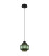 Zumba Dome Pendant Ceiling Light Matt Black Ball Green Glass Shade 1x E27-2