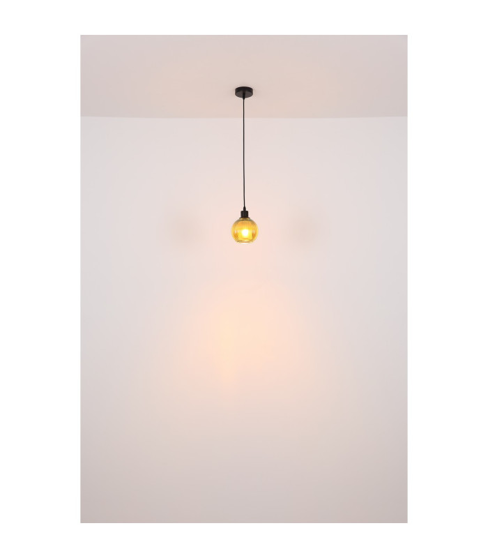 Zumba Dome Pendant Ceiling Light Matt Black Ball Green Glass Shade 1x E27-6