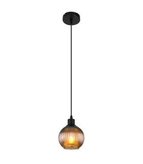 Zumba Dome Pendant Ceiling Light Matt Black Ball Glass Shade 1x E27-1