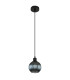 Zumba Dome Pendant Ceiling Light Matt Black Ball Glass Shade 1x E27-2