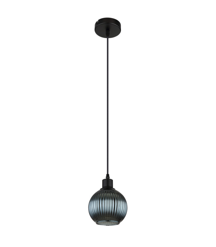 Zumba Dome Pendant Ceiling Light Matt Black Ball Glass Shade 1x E27-2