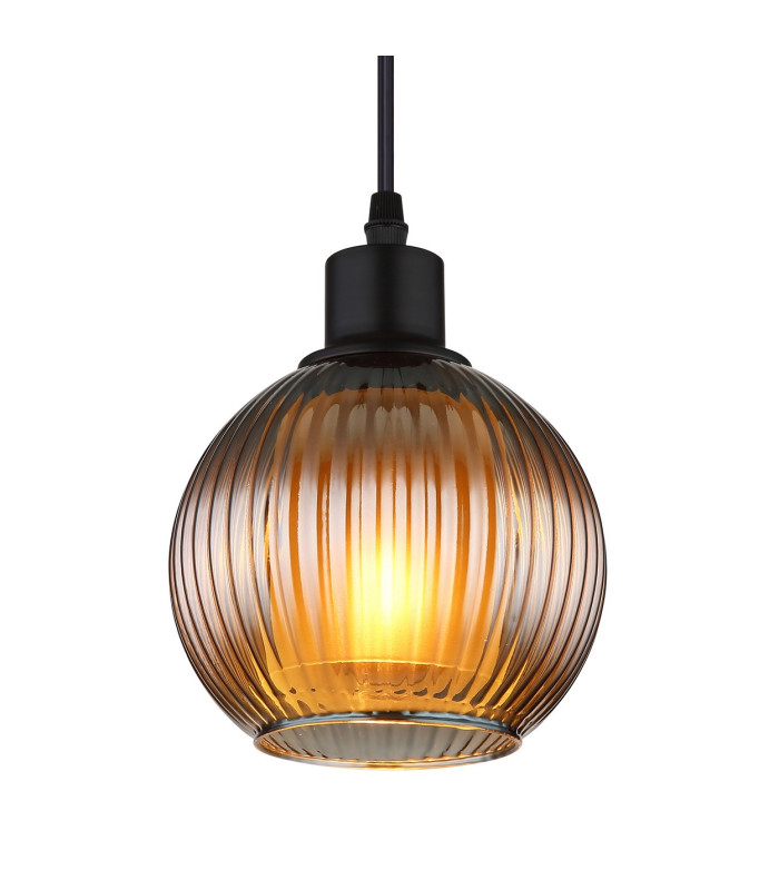 Zumba Dome Pendant Ceiling Light Matt Black Ball Glass Shade 1x E27-3