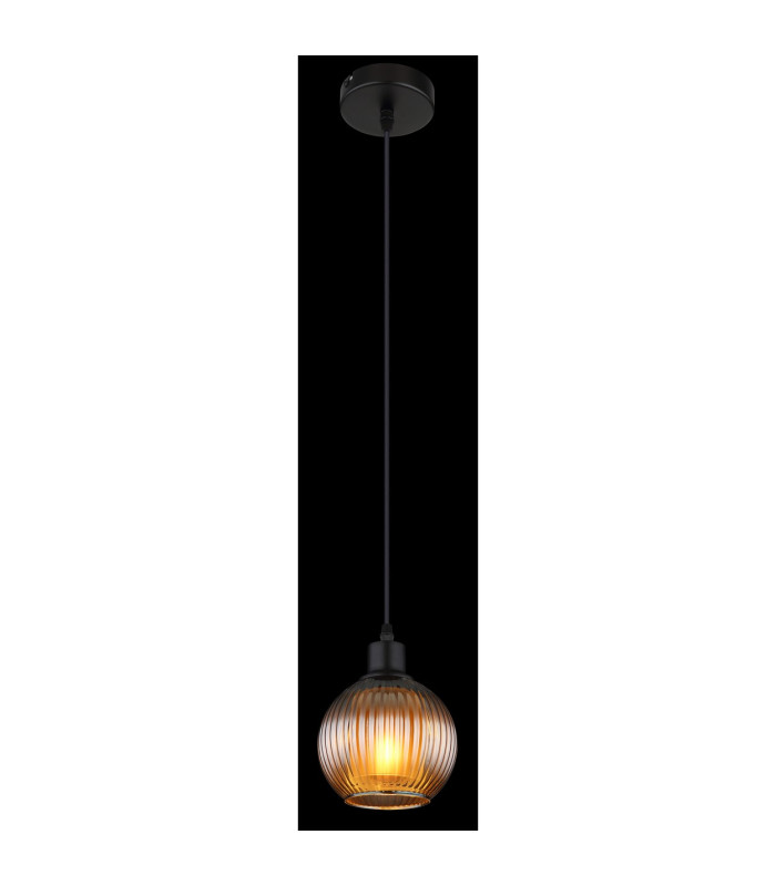 Zumba Dome Pendant Ceiling Light Matt Black Ball Glass Shade 1x E27-4