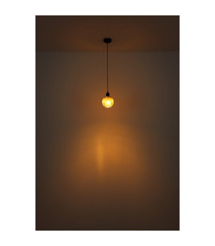 Zumba Dome Pendant Ceiling Light Matt Black Ball Glass Shade 1x E27-5