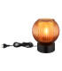 Zumba Globe Table Lamp Matt Black Ball Bronze Glass Shade 1x E27-4