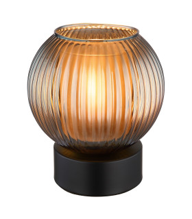 Zumba Globe Table Lamp Matt Black Ball Glass Shade 1x E27-1