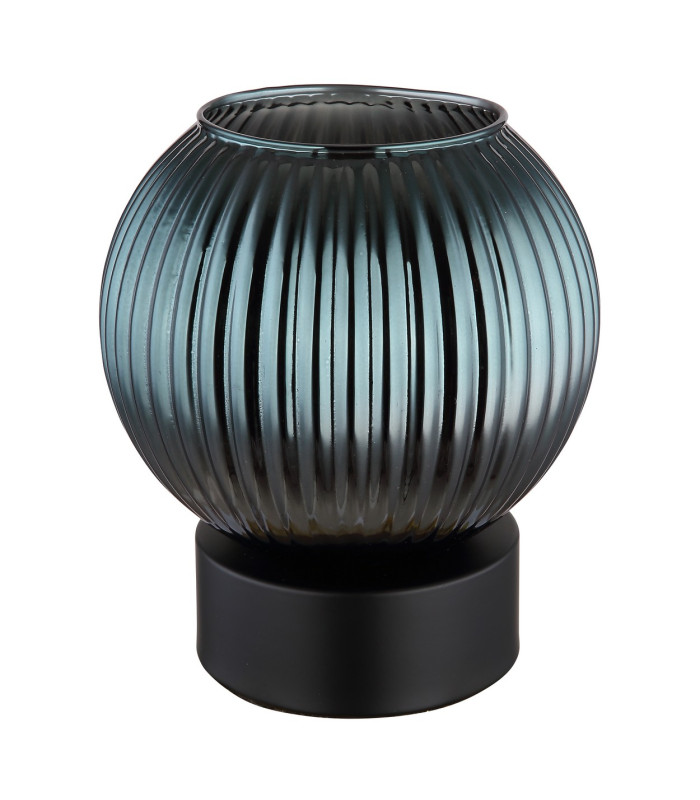 Zumba Globe Table Lamp Matt Black Ball Glass Shade 1x E27-2