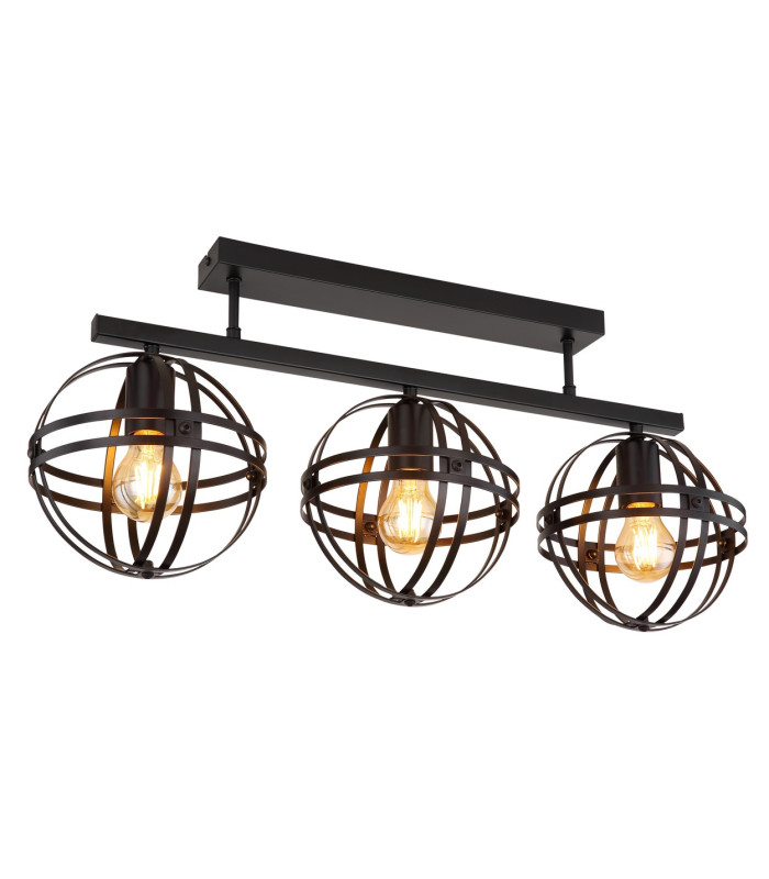Tamara Semi Flush Ceiling Light Matt Black 3x E27-1
