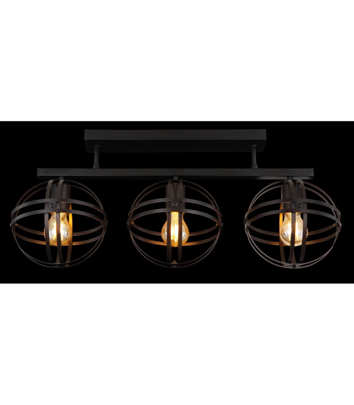 Tamara Semi Flush Ceiling Light Matt Black 3x E27-6